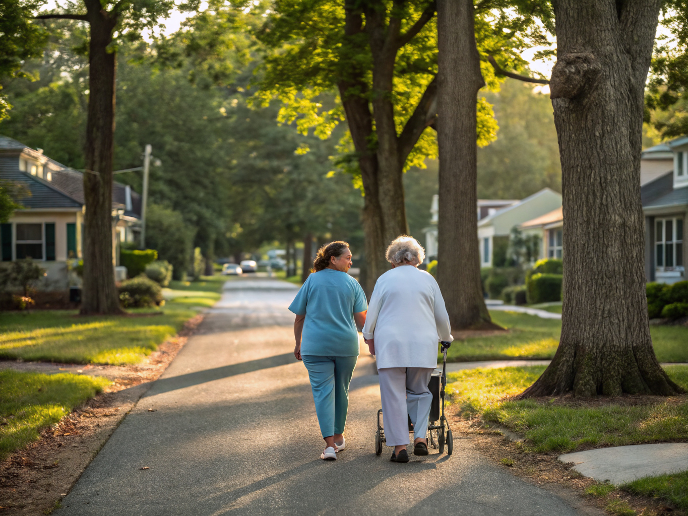 Home health aide assisting a senior resident in South River NJ Middlesex County