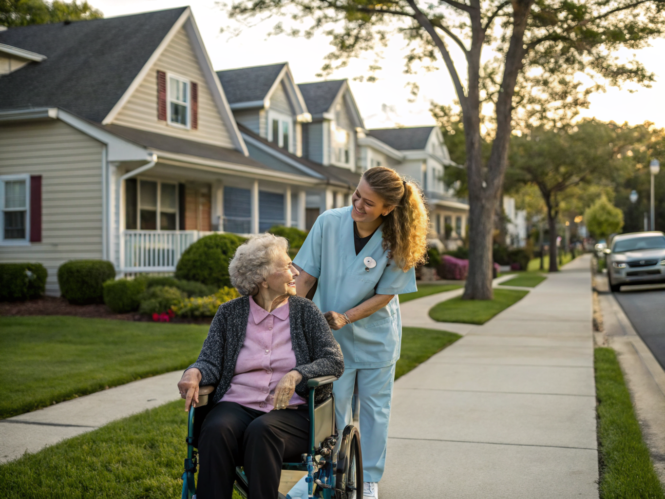 Home health aide assisting a senior resident in Spotswood NJ Middlesex County
