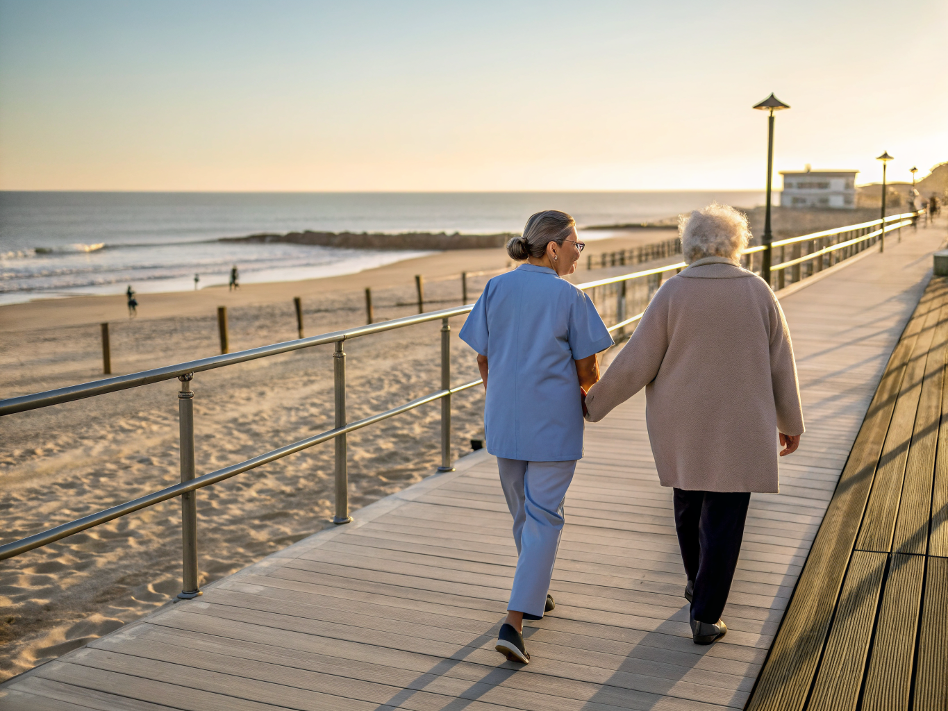 Home health aide providing care for a senior resident in Spring Lake NJ Monmouth County
