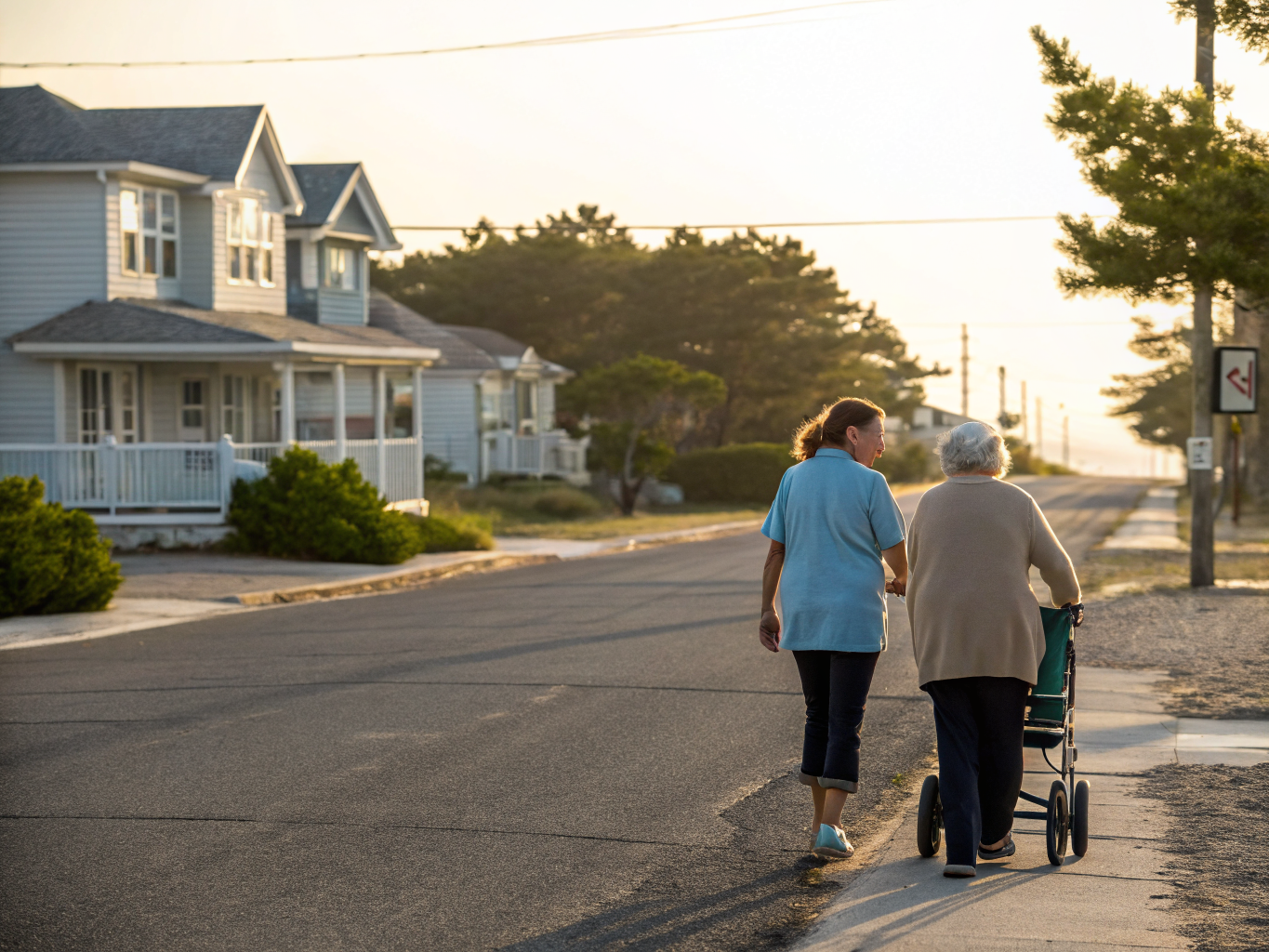 Home health aide assisting a senior resident in Surf City NJ Ocean County