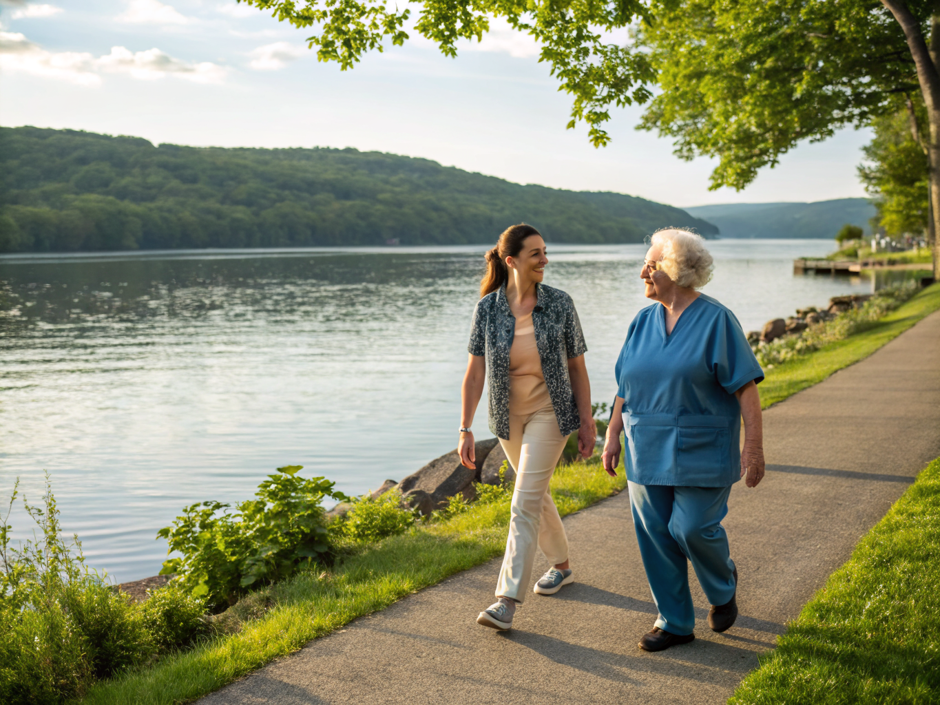 Home health aide assisting a senior resident in Wanaque NJ Passaic County