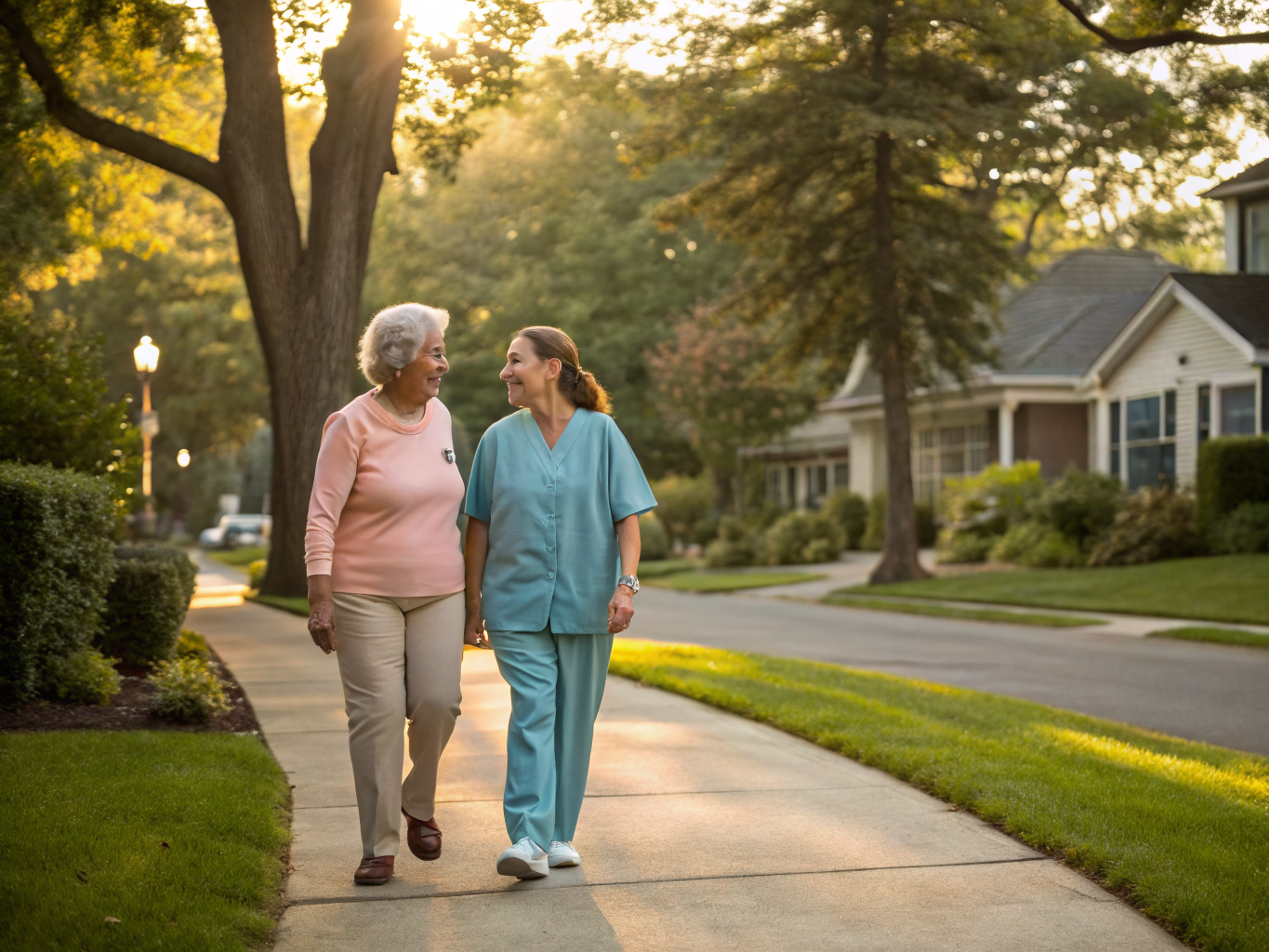 Home health aide assisting a senior resident in West Orange NJ Essex County