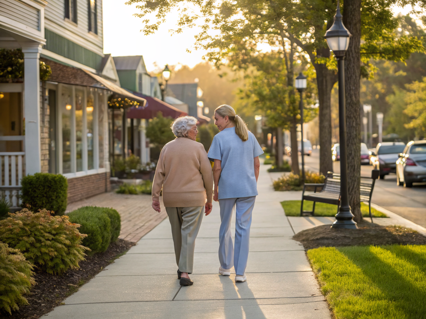 Home health aide assisting a senior resident in Westwood NJ Bergen County