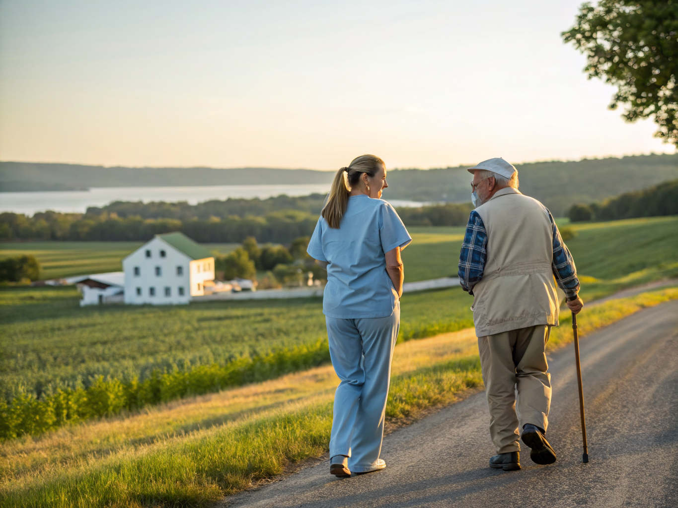 Home health aide providing care for senior homeowners aging in place in Alexandria Township Hunterdon County NJ