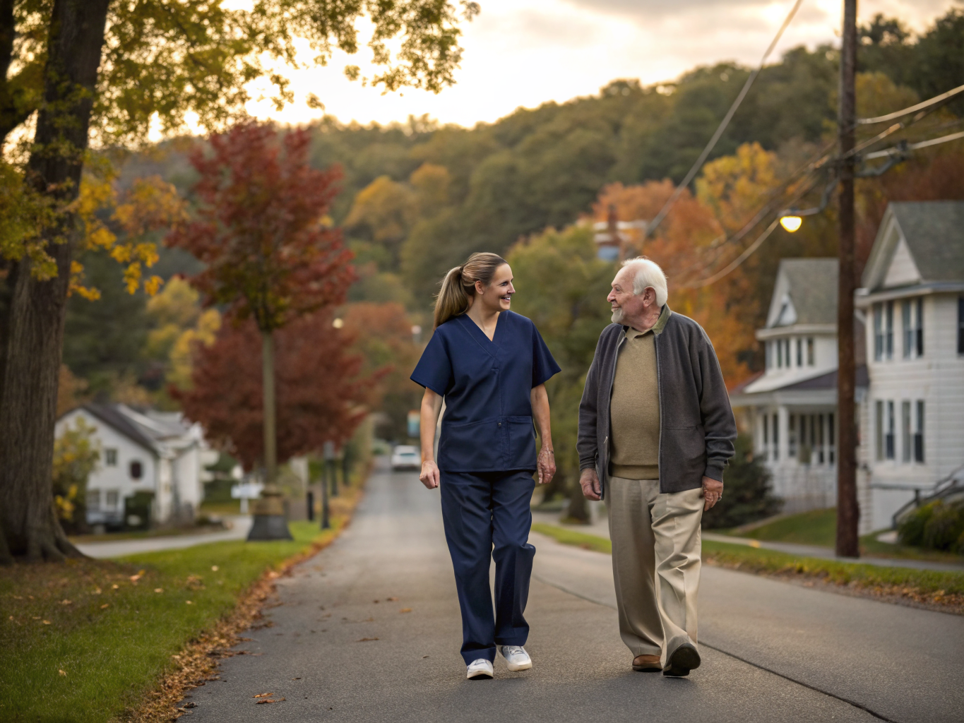 Home health aide providing care for senior homeowners aging in place in Annandale Hunterdon County NJ