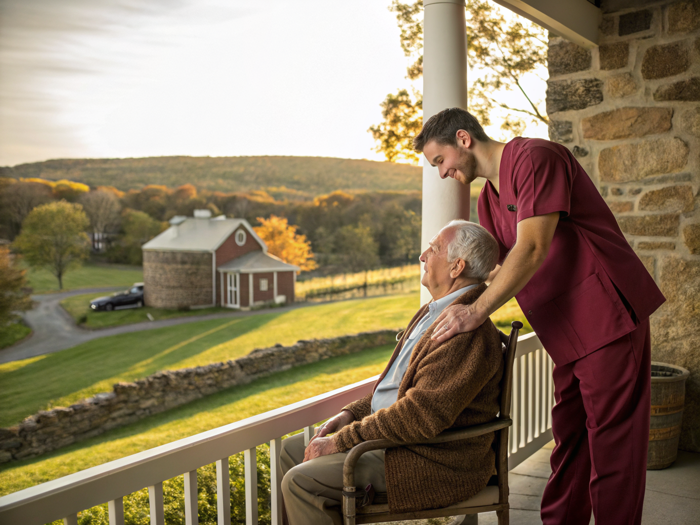 Home health aide providing care for senior homeowners aging in place in Baptistown Hunterdon County NJ