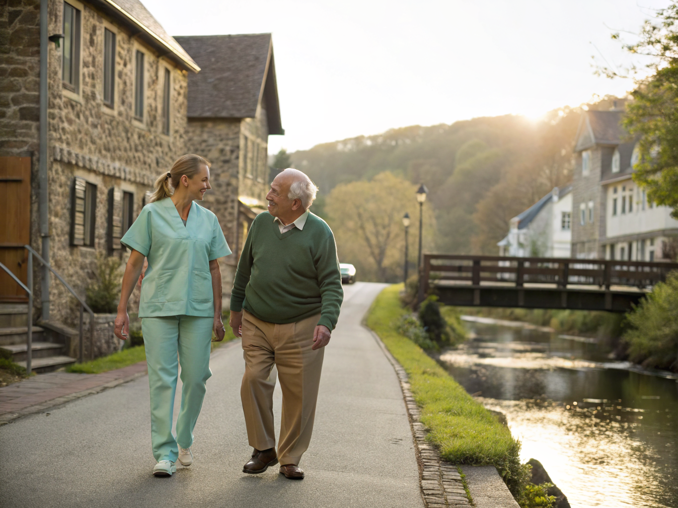 Home health aide providing care for senior homeowners aging in place in Califon Hunterdon County NJ