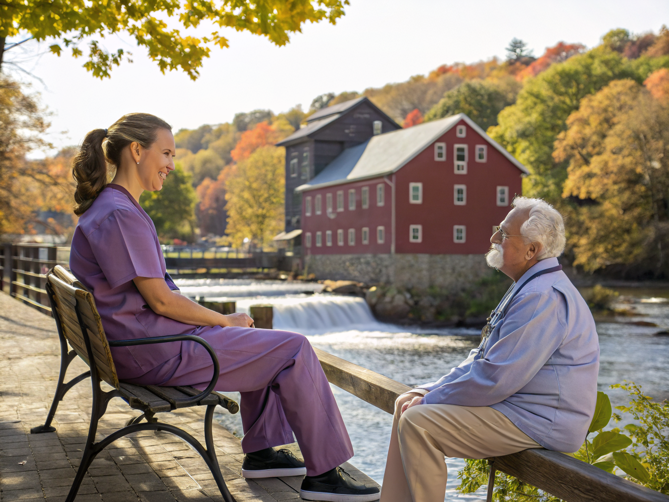 Home health aide providing care for senior homeowners aging in place in Clinton Hunterdon County NJ