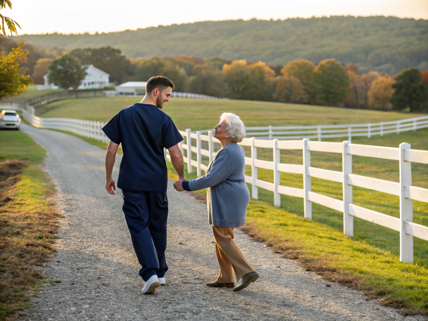 Home health aide providing care for senior homeowners aging in place in Delaware Township Hunterdon County NJ