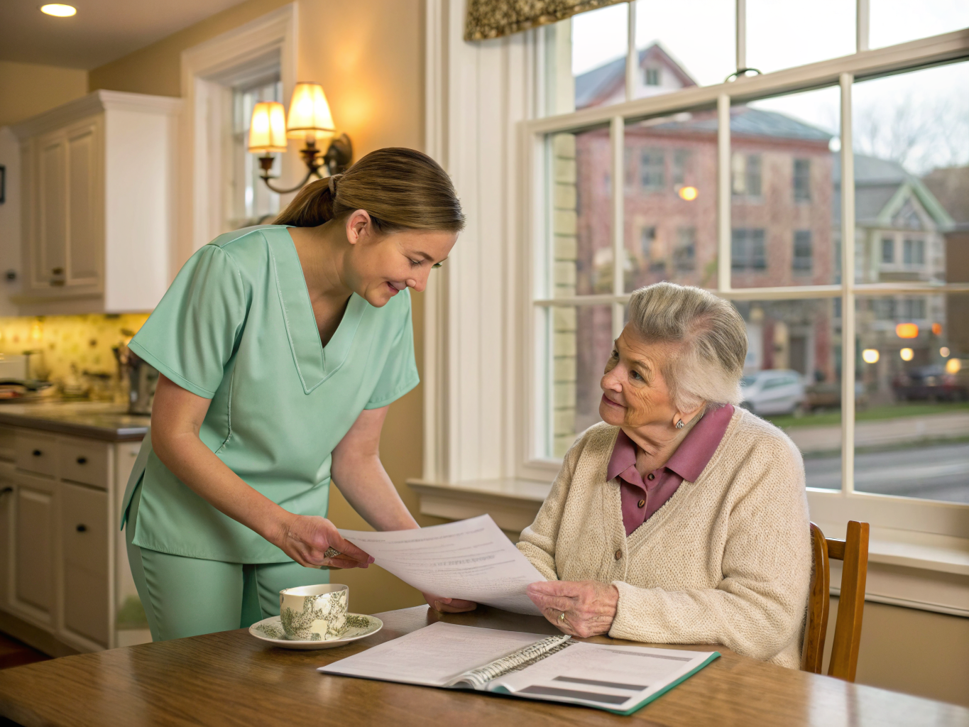 Home health aide providing care for senior homeowners aging in place in Flemington Hunterdon County NJ
