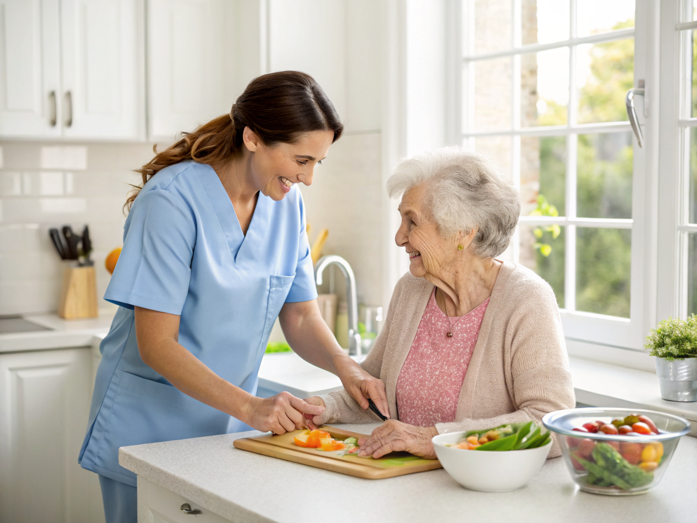 Home health aide providing care at Flemington South Gardens in Flemington Hunterdon County NJ