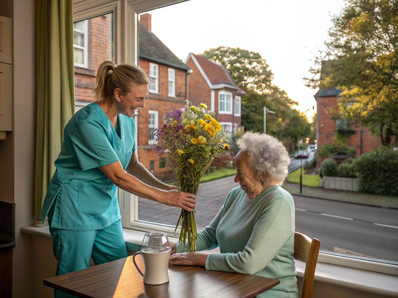 Home health aide providing care at Frenchtown Senior Citizen Apartments in Frenchtown Hunterdon County NJ