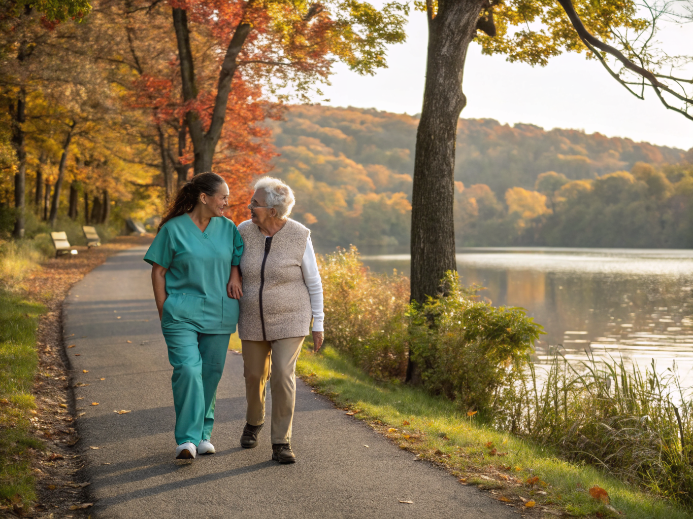 Home health aide providing care for senior homeowners aging in place in Glen Gardner Hunterdon County NJ