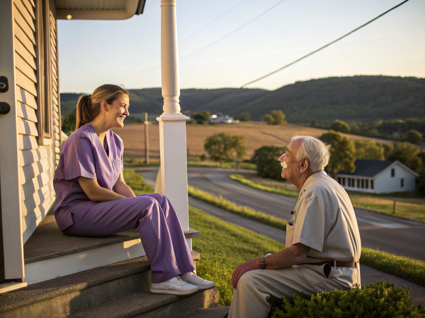 Home health aide providing care for senior homeowners aging in place in Hampton Hunterdon County NJ