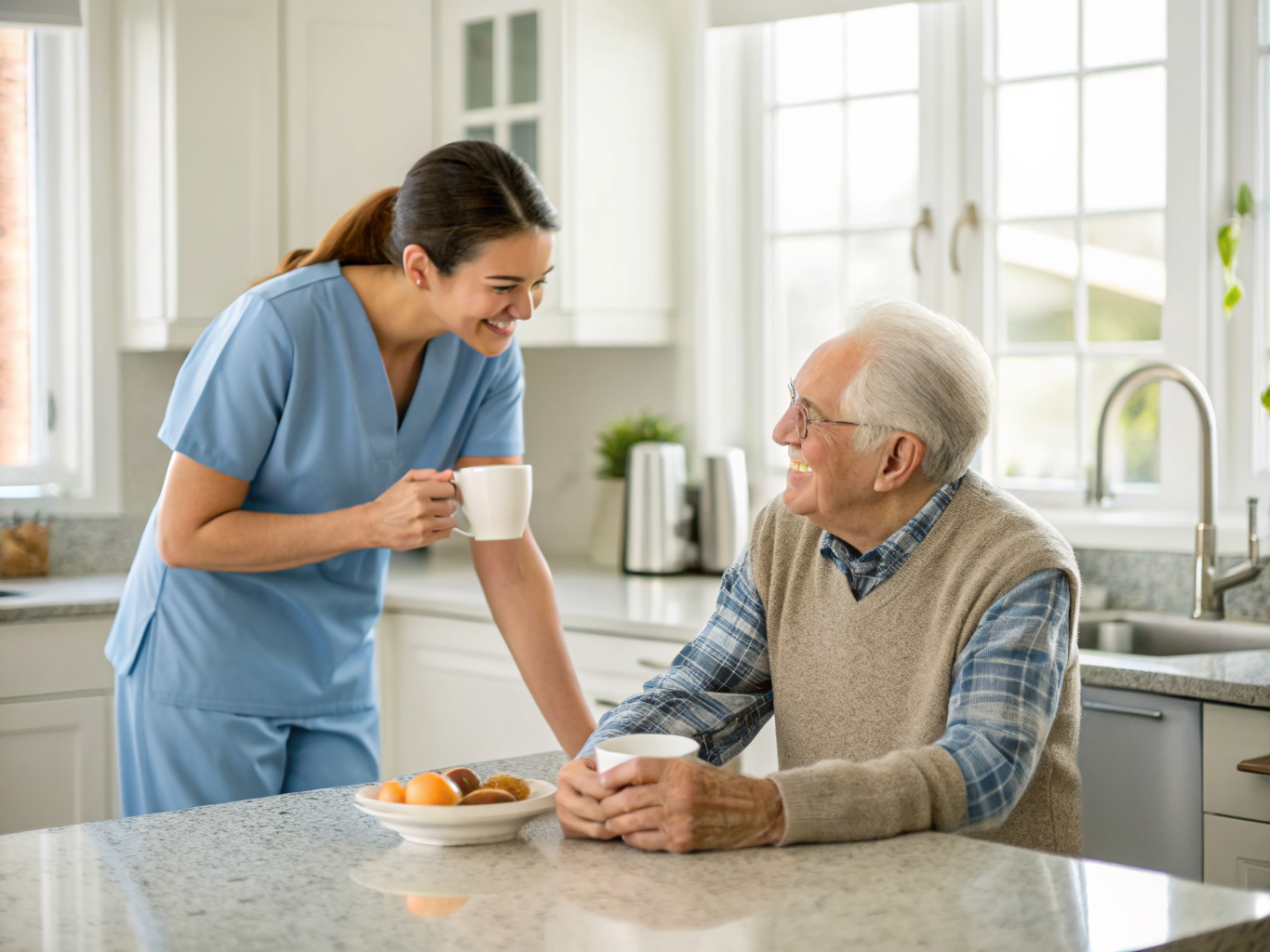 Home health aide providing care at Heritage Village at Lambertville in Lambertville Hunterdon County NJ