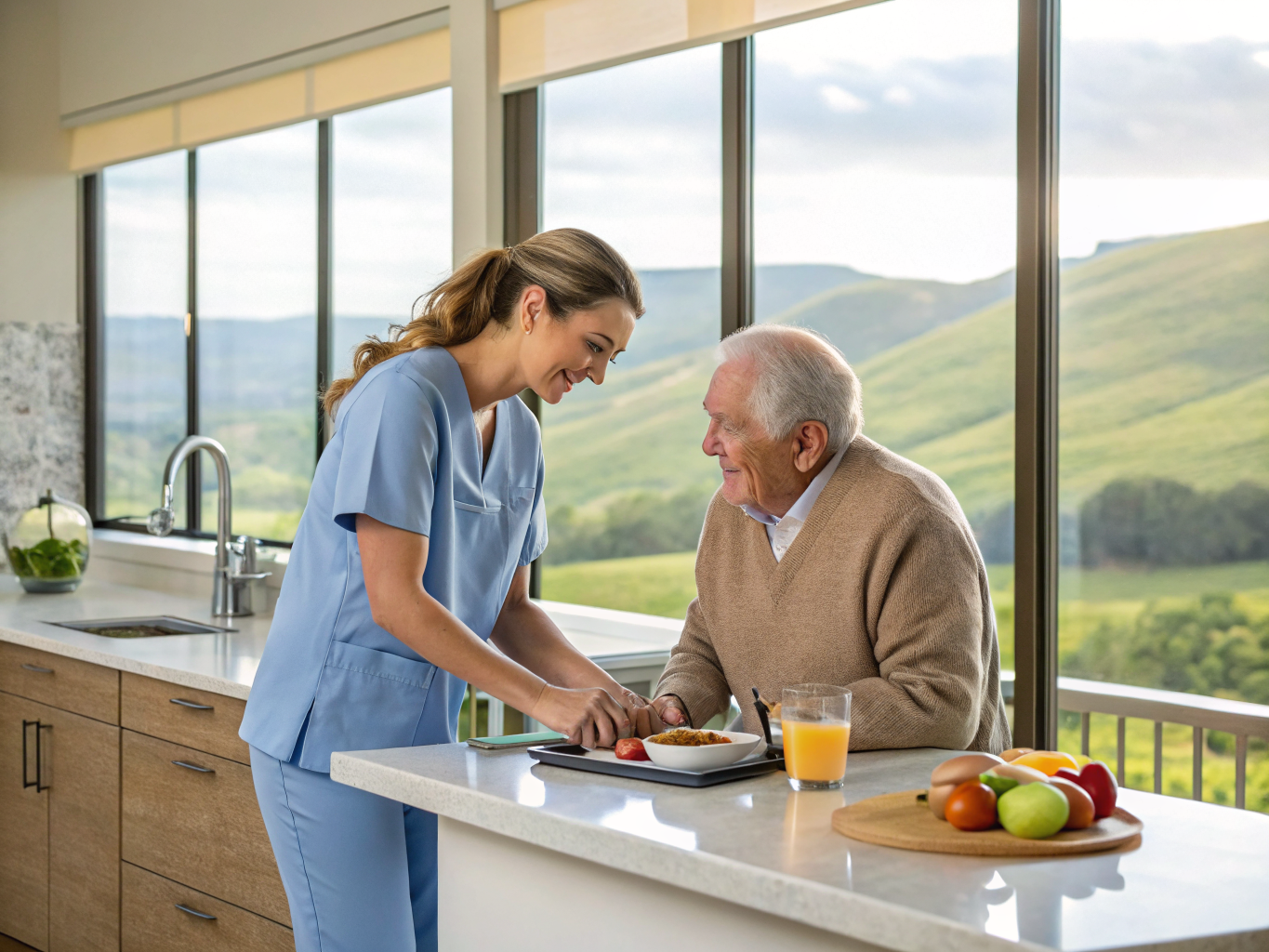 Home health aide providing care at Hunterdon Creekside in Raritan Township Hunterdon County NJ