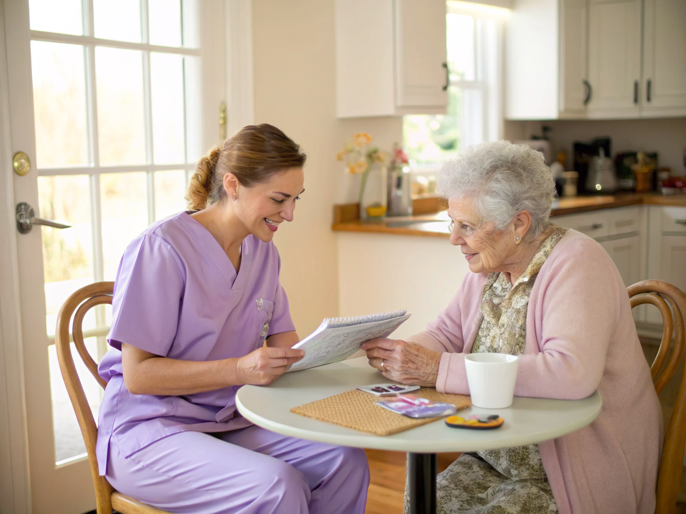 Home health aide providing care at Hunterdon Mews in Flemington Hunterdon County NJ