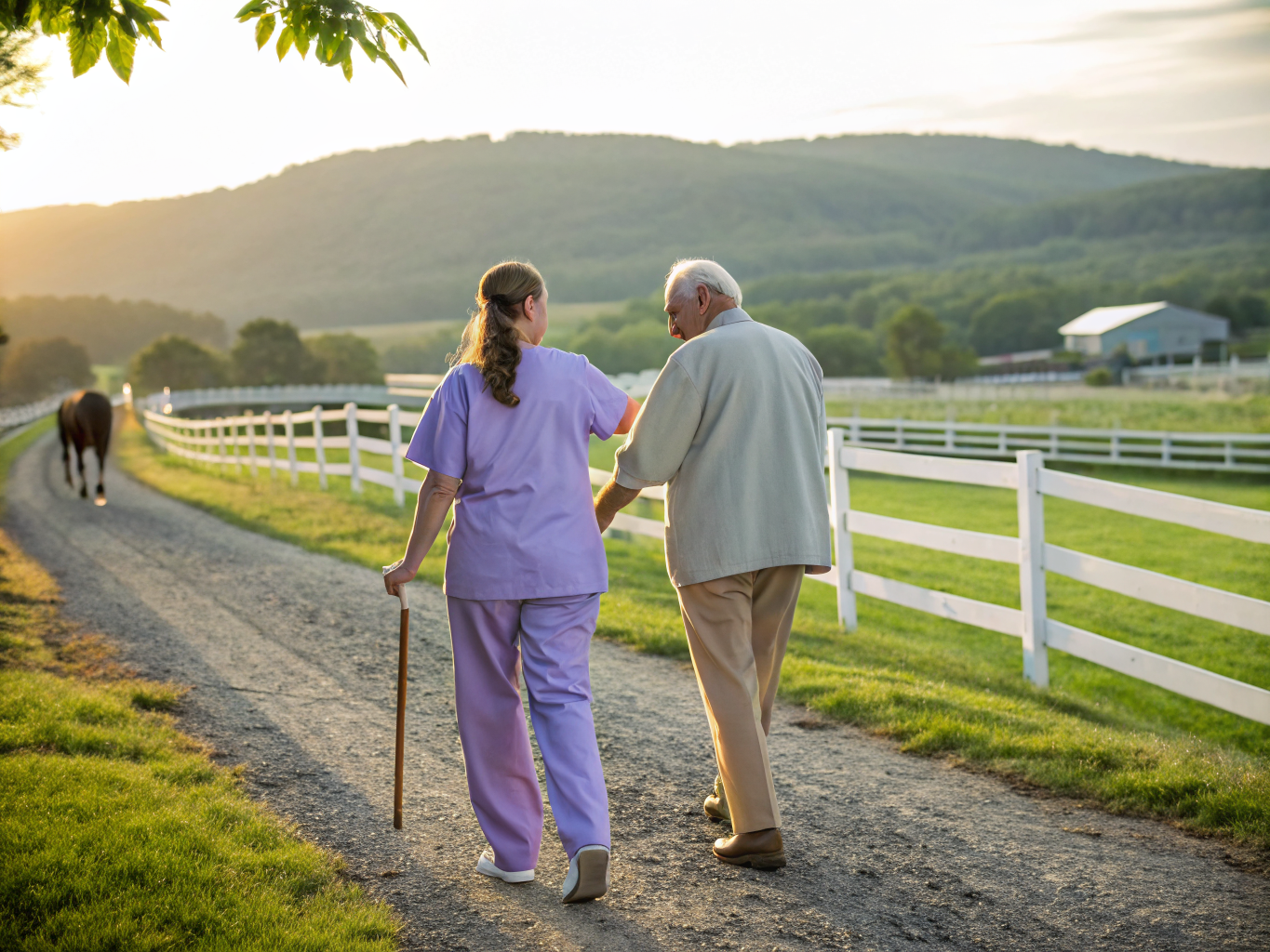 Home health aide providing care for senior homeowners aging in place in Kingwood Township Hunterdon County NJ