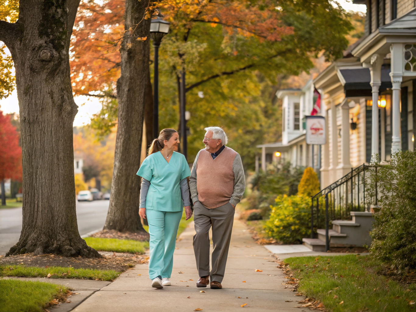 Home health aide providing care for senior homeowners aging in place in Lambertville Hunterdon County NJ
