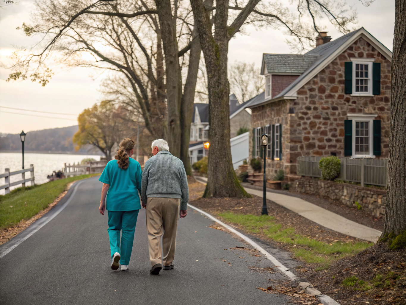 Home health aide providing care for senior homeowners aging in place in Milford Hunterdon County NJ