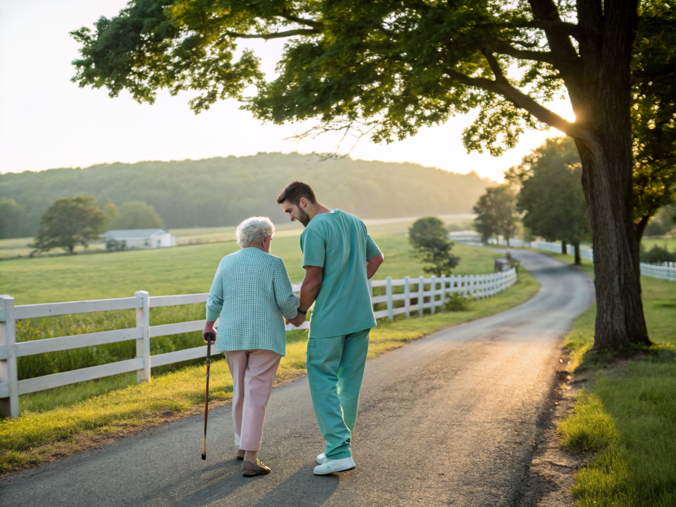 Home health aide providing care for senior homeowners aging in place in Pittstown Hunterdon County NJ