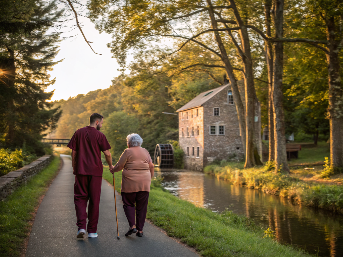 Home health aide providing care for senior homeowners aging in place in Stockton Hunterdon County NJ