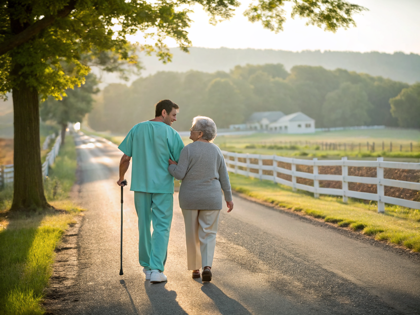 Home health aide providing care for senior homeowners aging in place in Three Bridges Hunterdon County NJ