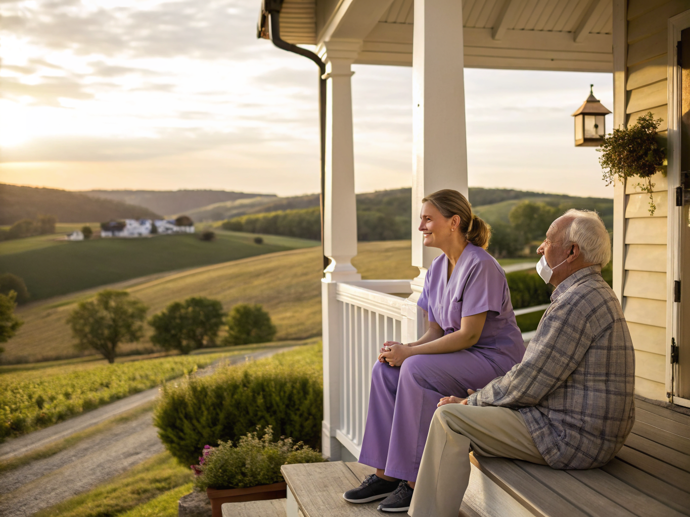Home health aide providing care for senior homeowners aging in place in Union Township Hunterdon County NJ