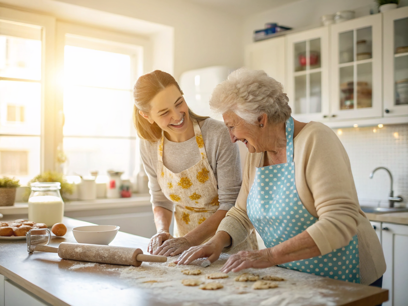 Alzheimer's cognitive stimulation near Kessler West Orange NJ — baking activity with caregiver