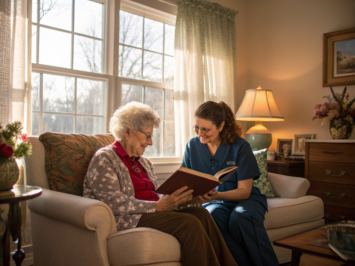 Live-in caregiver assisting a senior resident in Manchester/Whiting NJ Ocean County