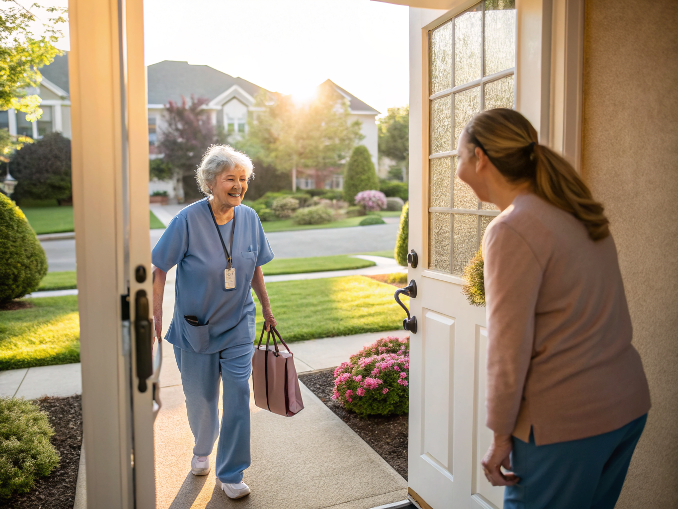Live-out aide arriving at senior's home in Middlesex County NJ — morning shift start near Edison