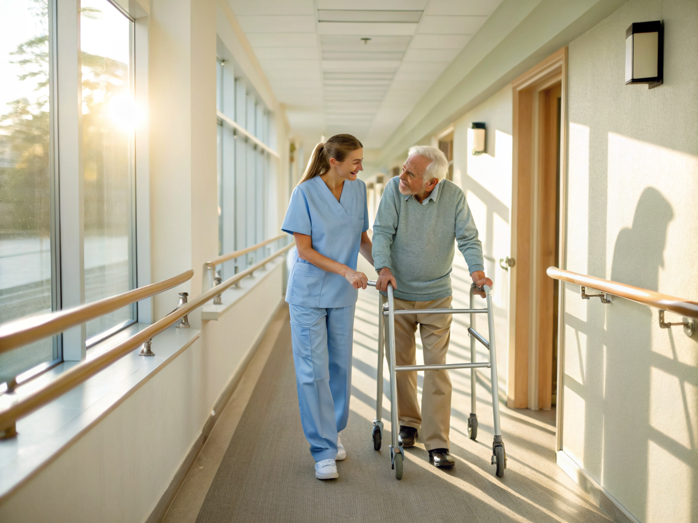 Home health aide providing care at Atrium Post Acute Care of Hamilton in Hamilton Township Mercer County NJ