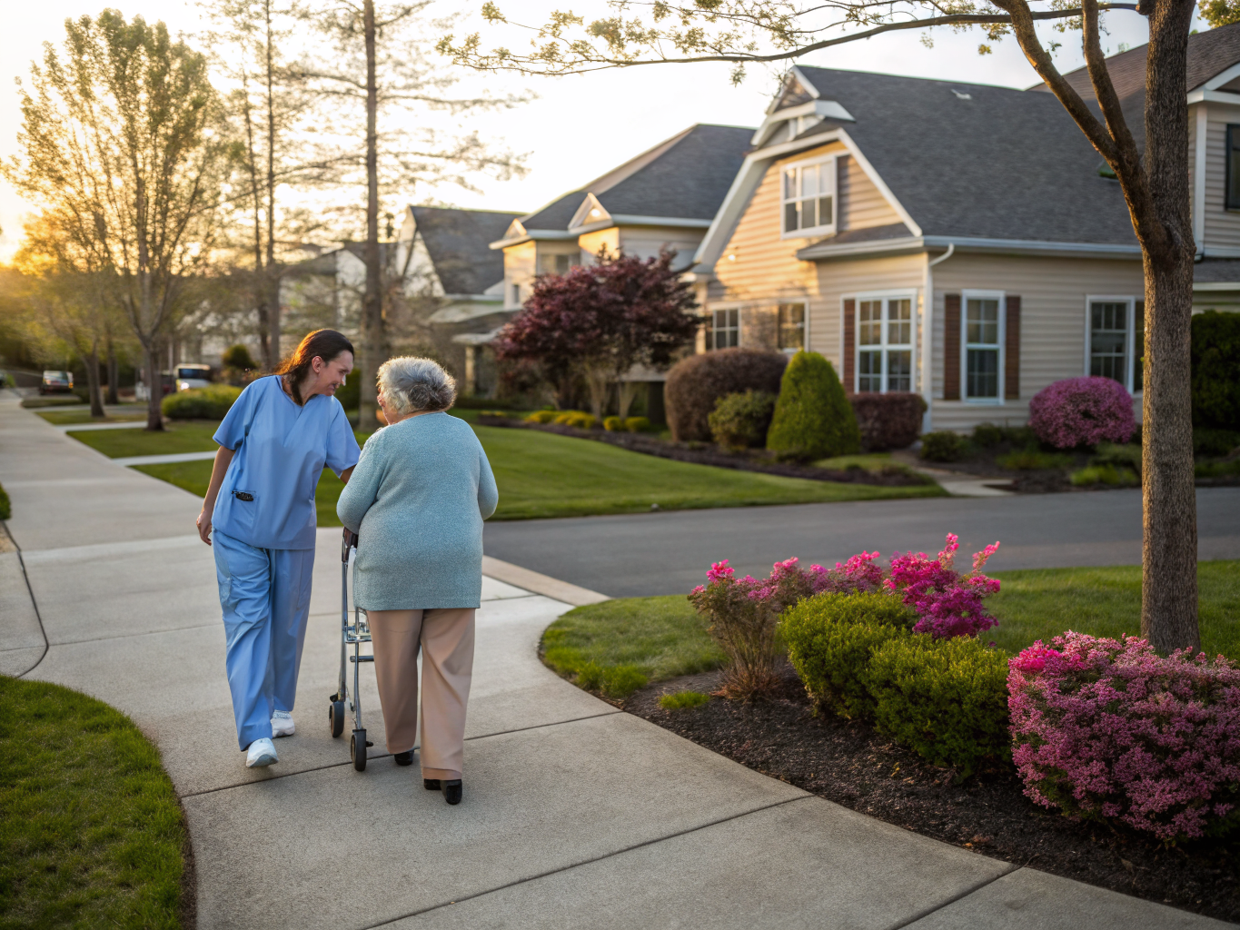 Home health aide providing care at Bailey Court in Lawrence Township Mercer County NJ