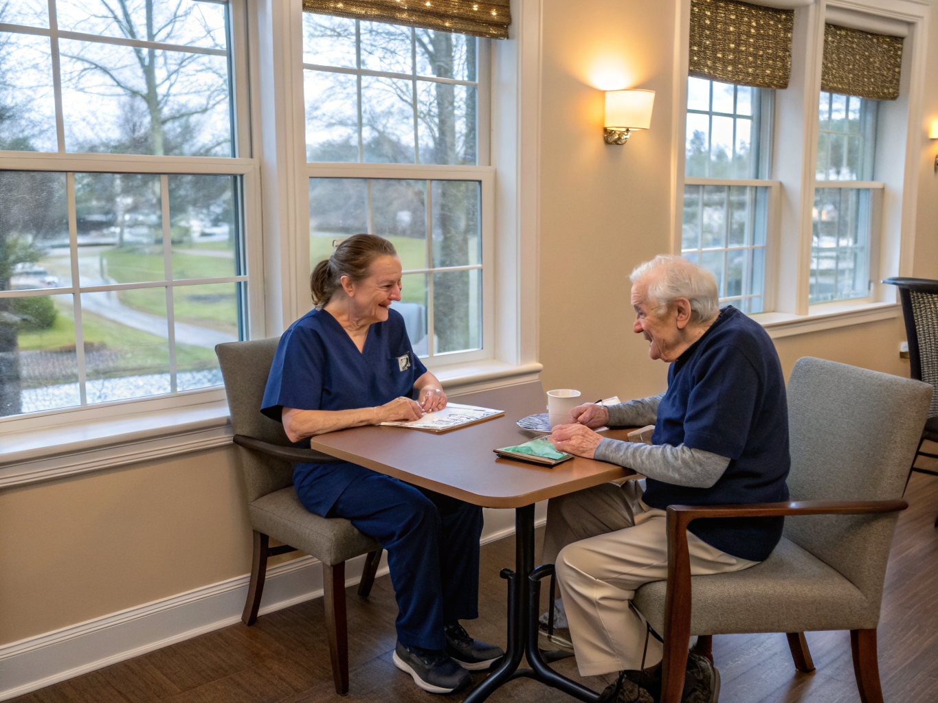 Home health aide providing care at East Windsor Senior Community in East Windsor Township Mercer County NJ