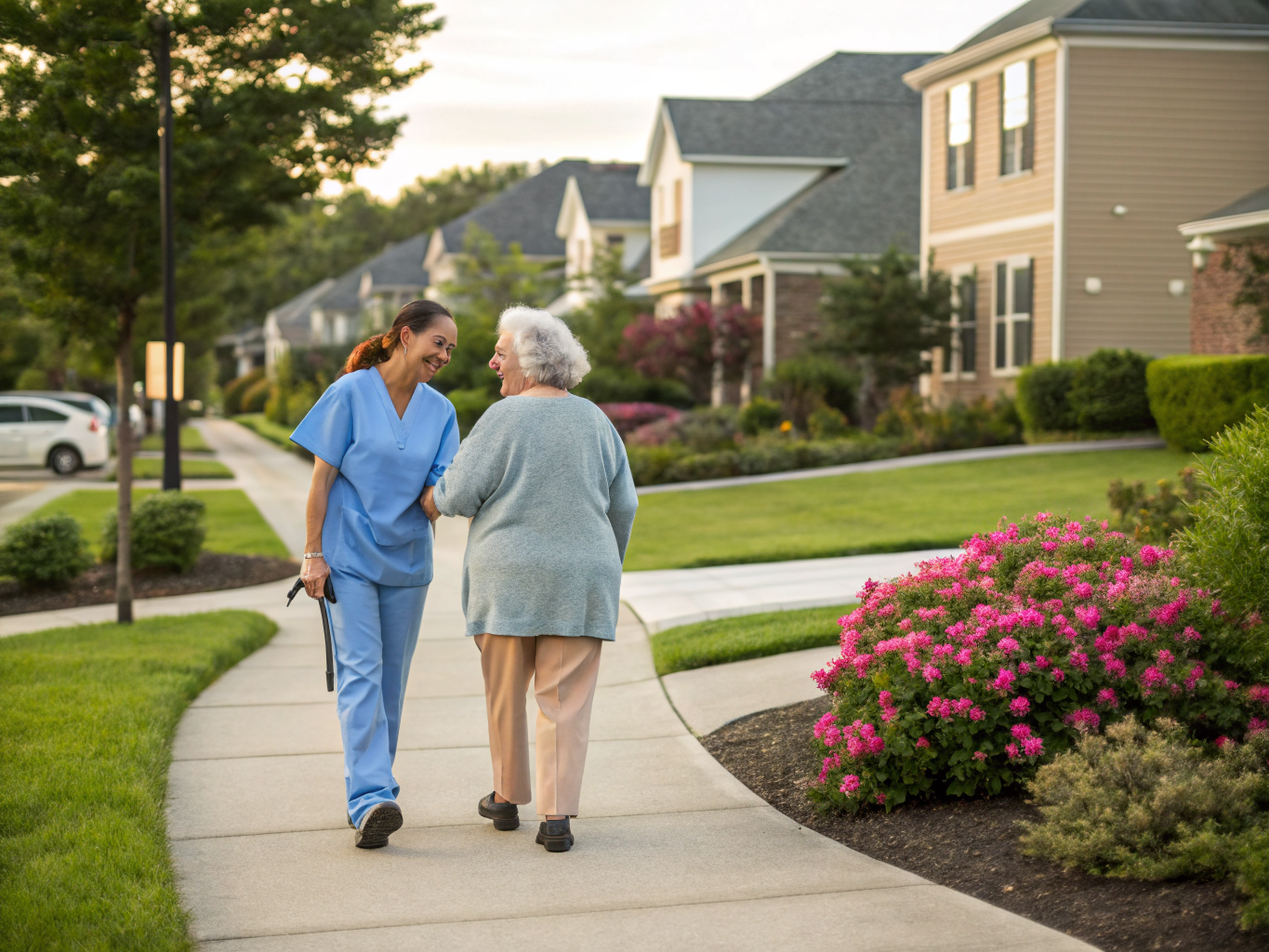 Home health aide providing care at The Gatherings at Lawrenceville in Lawrenceville Mercer County NJ
