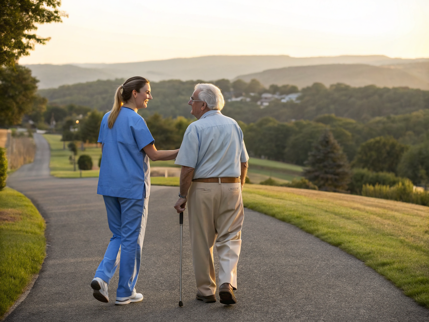 Home health aide providing care at Hopewell Valley Senior Community in Hopewell Mercer County NJ