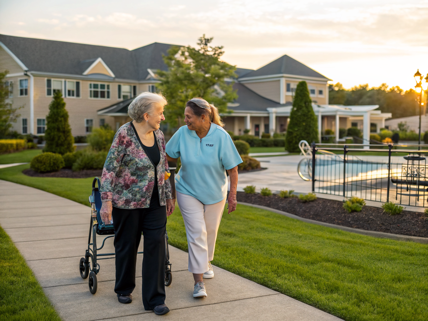 Home health aide providing care at The Montage at Hamilton in Hamilton Township Mercer County NJ