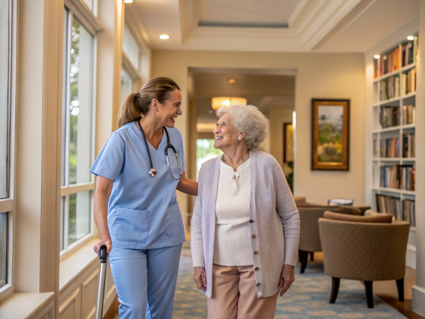 Home health aide providing care at Princeton Windrows in Princeton Mercer County NJ