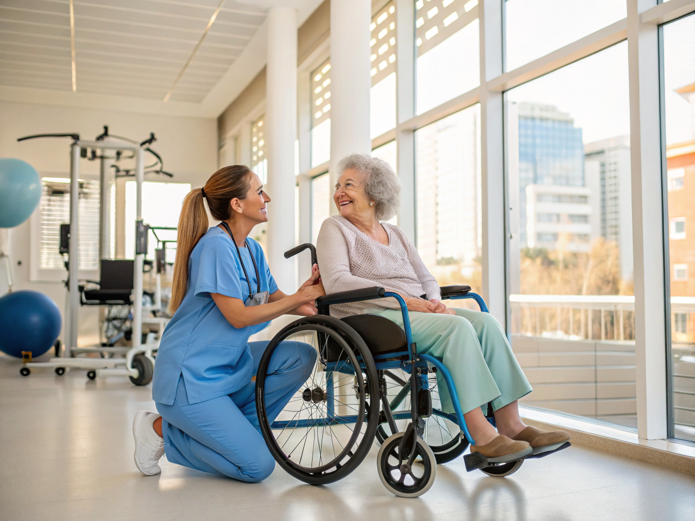 Home health aide providing care at Riverside Nursing and Rehabilitation Center in Trenton Mercer County NJ