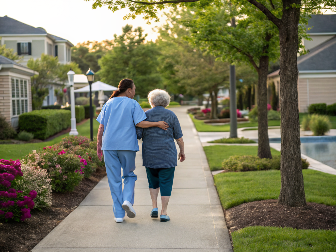Home health aide providing care at Stonebridge at Plainsboro in Plainsboro Township Mercer County NJ
