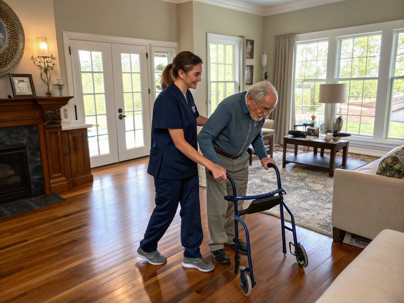 Home health aide providing care at Ventana at Lawrenceville in Lawrence Township Mercer County NJ