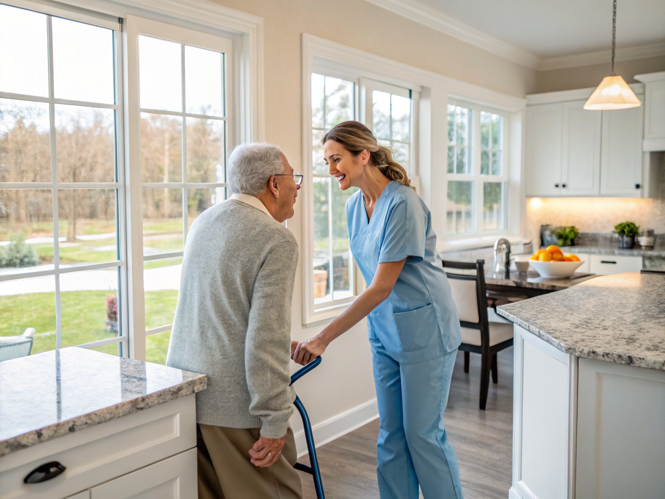Home health aide providing care at Venue at Cobblestone Creek in Lawrence Township Mercer County NJ