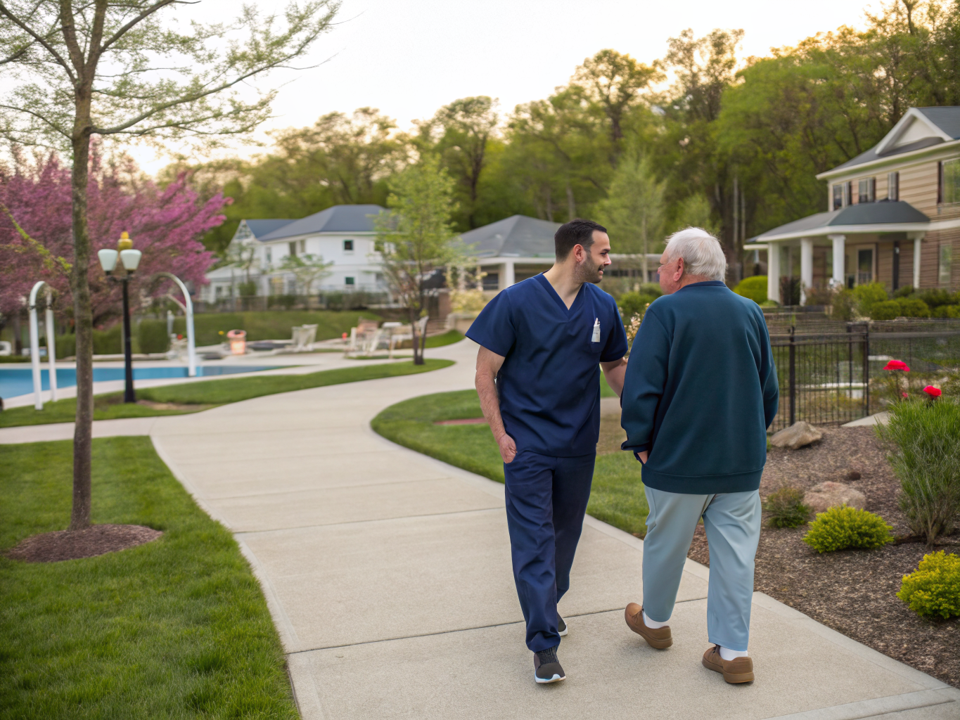 Home health aide providing care at Village Grande at Crosswicks Creek in Bordentown Township Mercer County NJ