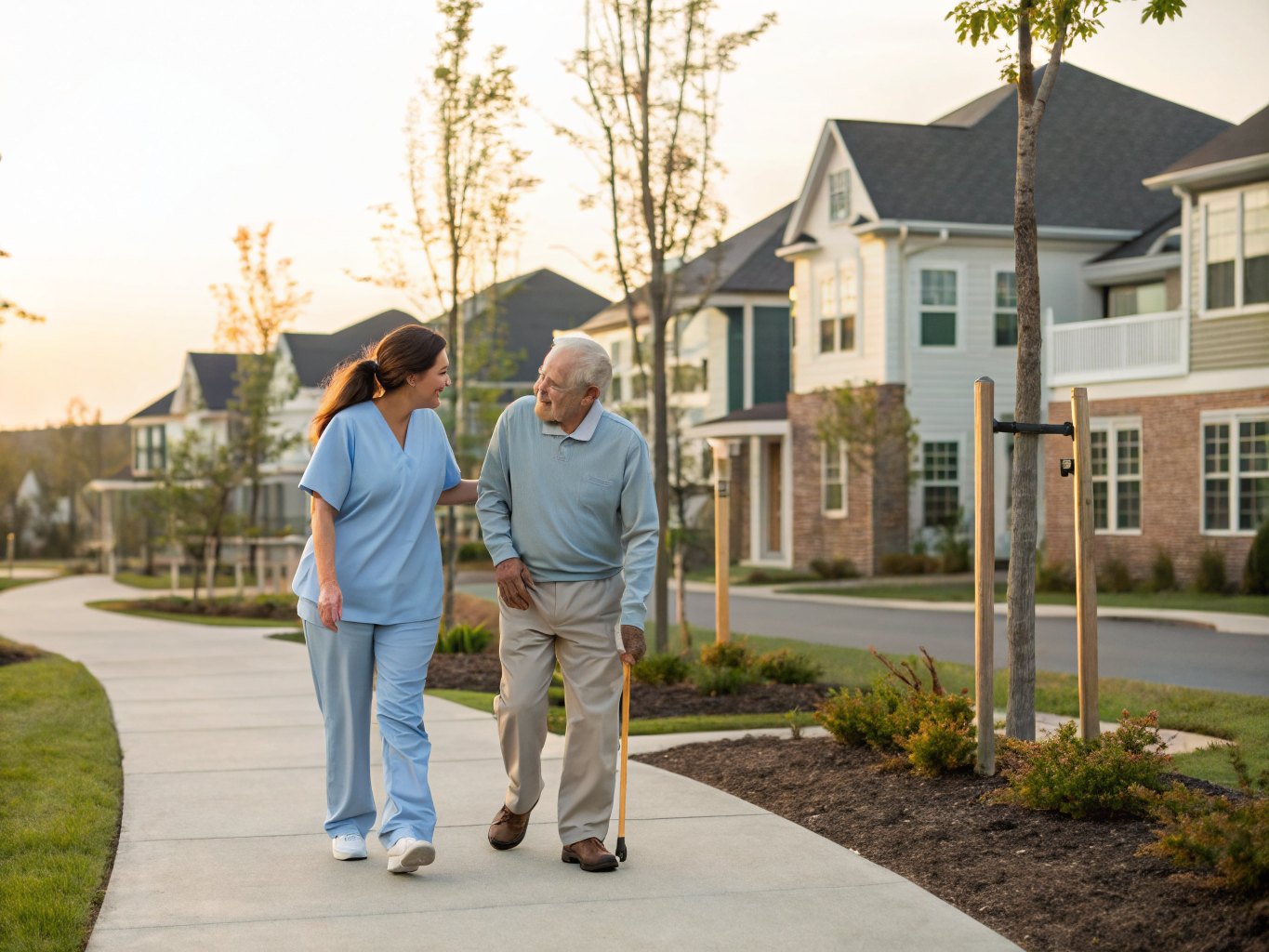 Home health aide providing care at Vintage at Hamilton in Hamilton Township Mercer County NJ