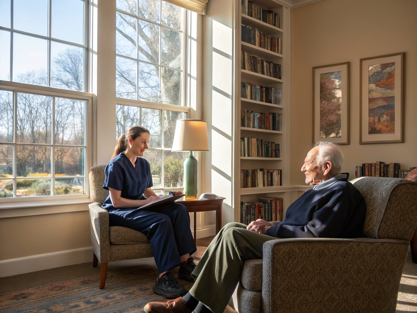 Home health aide providing care at Wellington Manor in Pennington Mercer County NJ