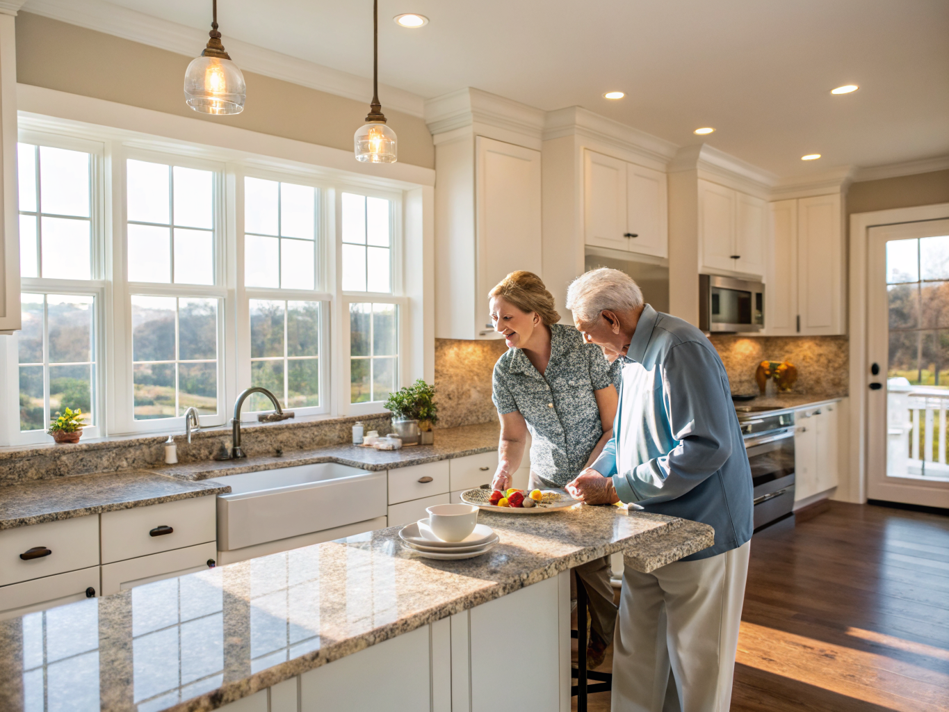 Home health aide providing care at Four Seasons at Manalapan Crossing in Manalapan Township Monmouth County NJ