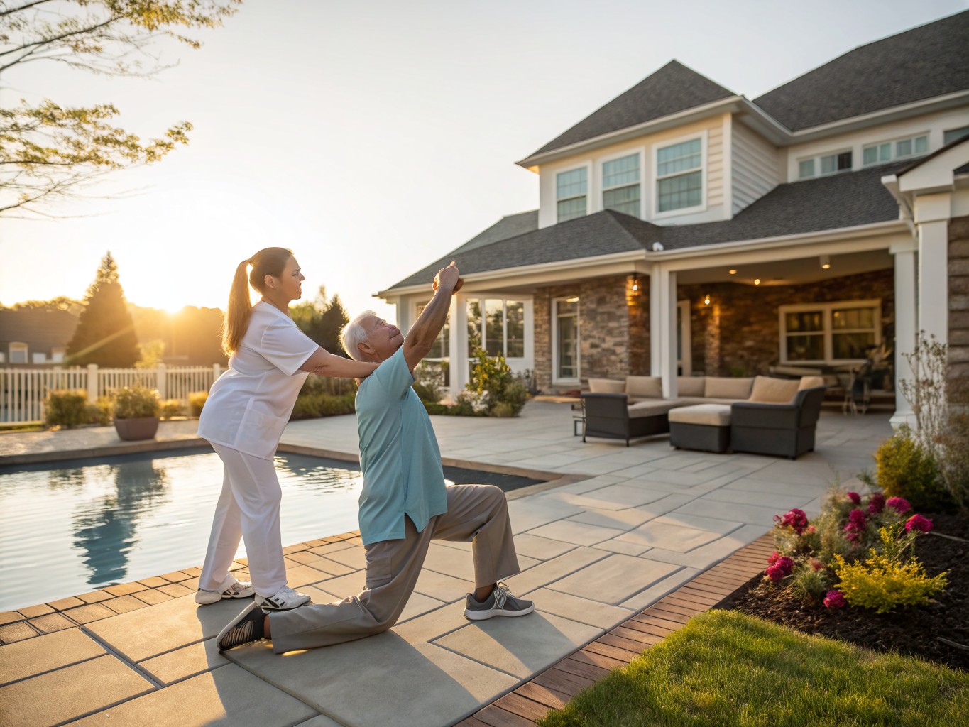 Home health aide providing care at Regency at Holmdel in Holmdel Monmouth County NJ