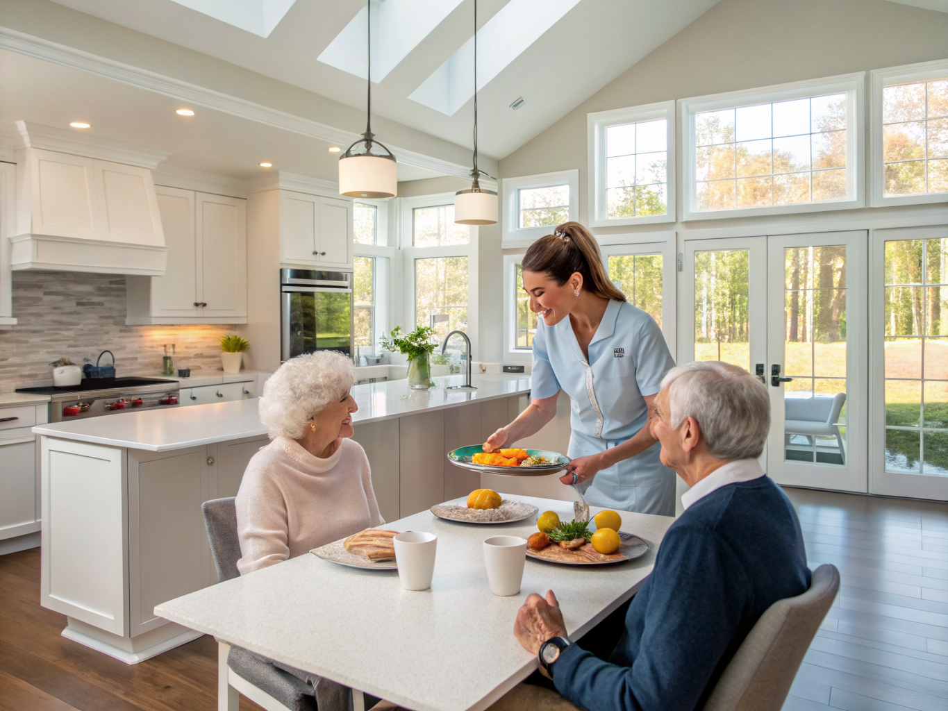 Home health aide providing care at Regency at Manalapan in Manalapan Monmouth County NJ