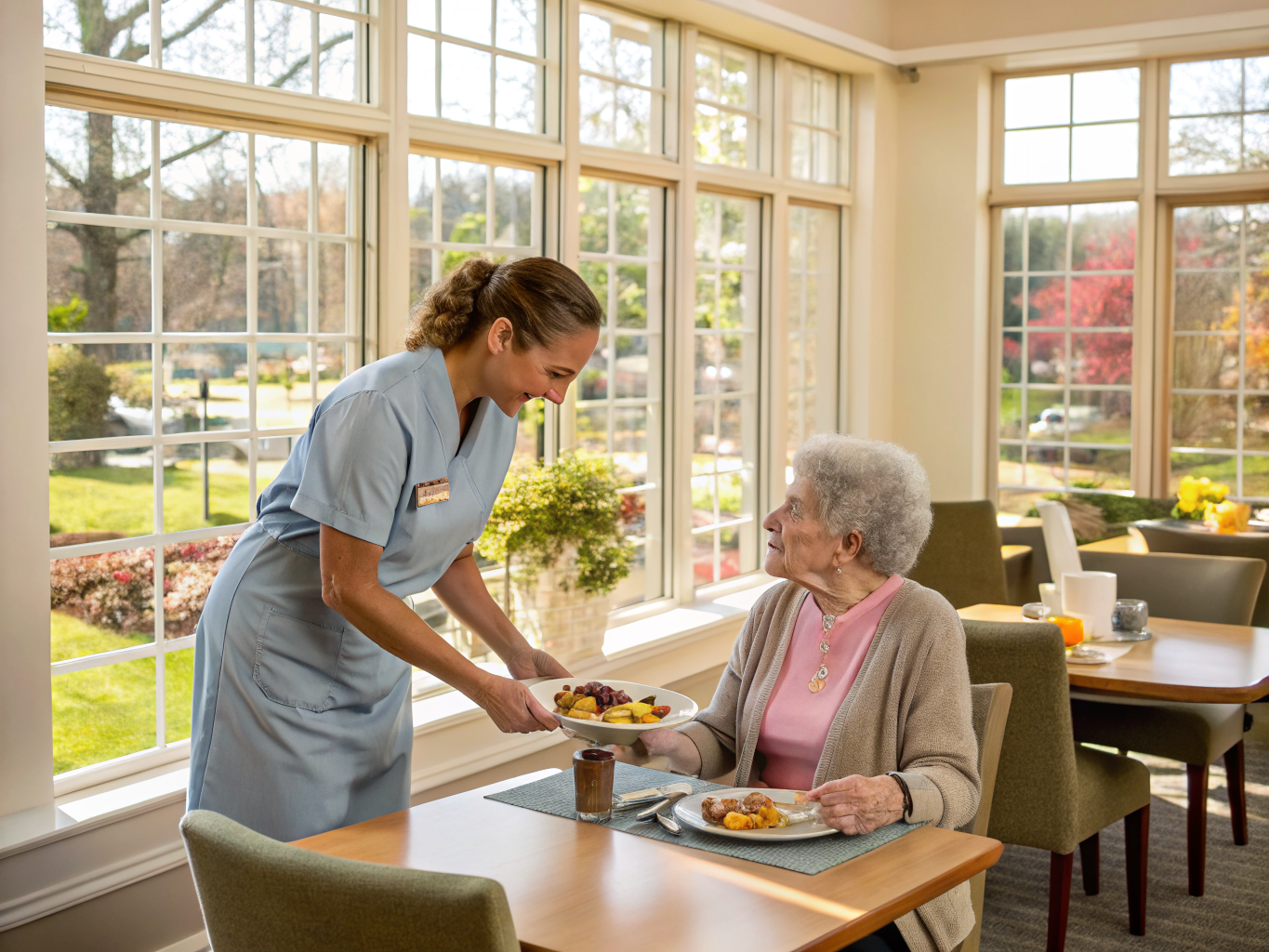 Home health aide providing care at Regency Park Nursing Center in Hazlet Monmouth County NJ
