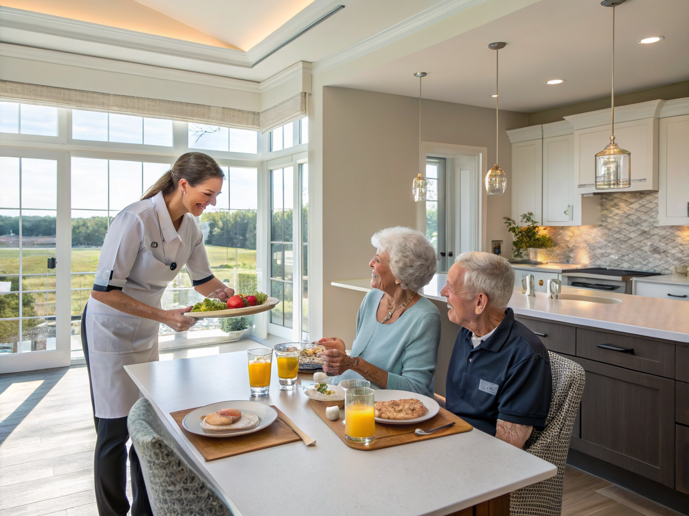 Home health aide providing care at Regent Oaks at Freehold in Freehold Township Monmouth County NJ